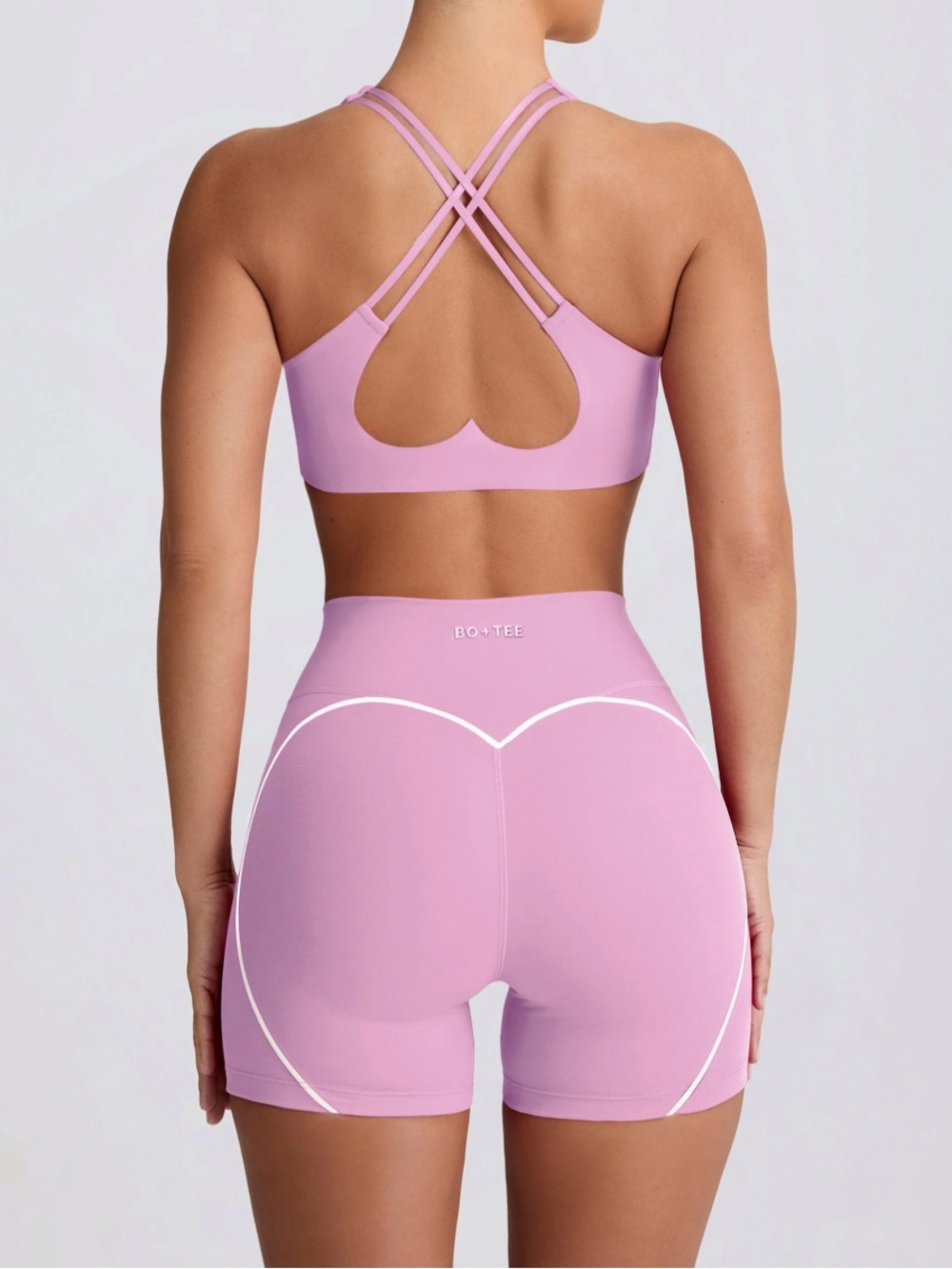 Bo+Tee Soft Active Mini Shorts in Dusty Pink